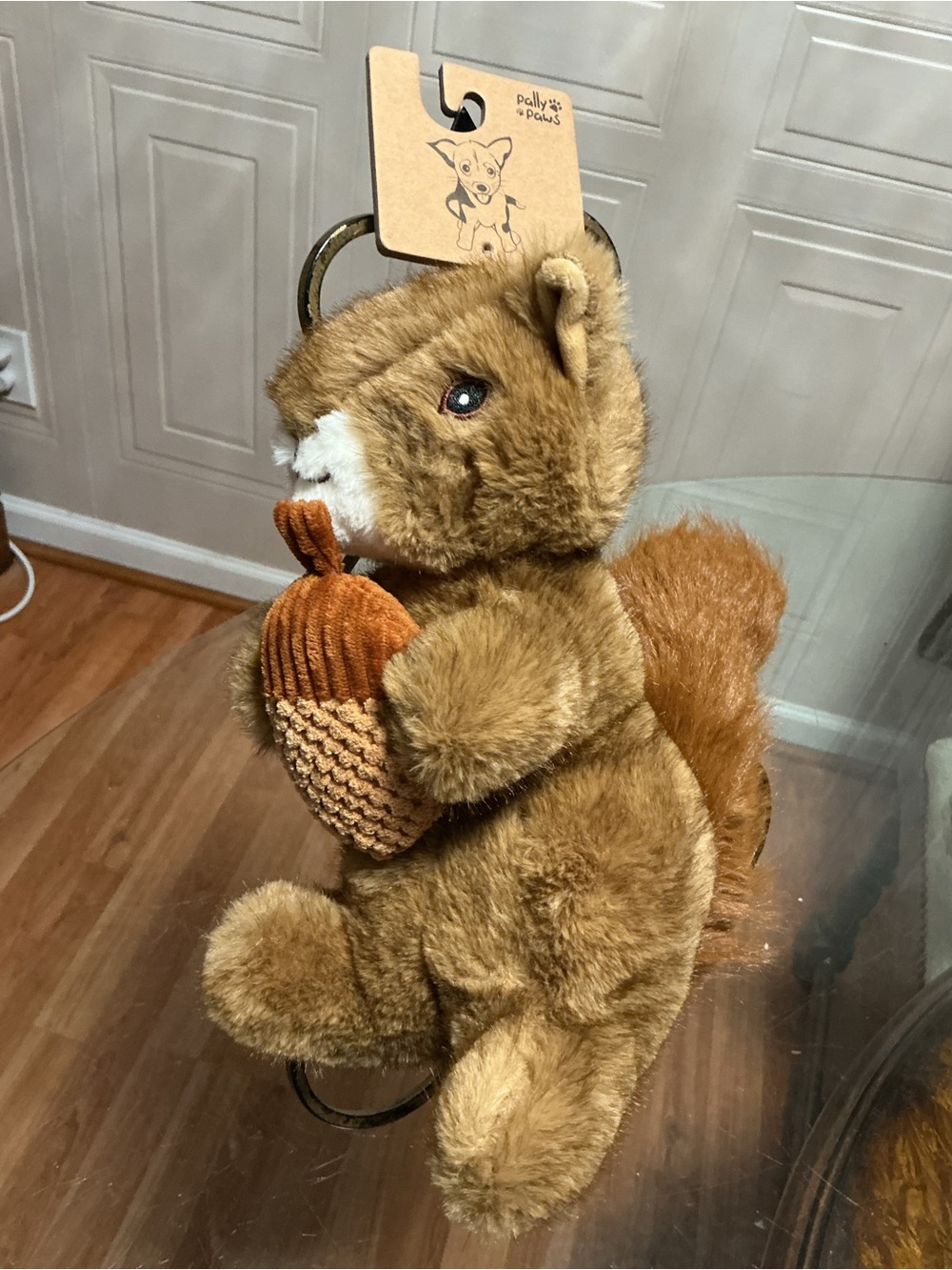 Pally Paws Very Solf Stuffed Plush Squirrel Dog Toy With Squeaker 12”.